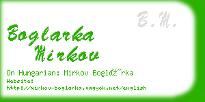 boglarka mirkov business card